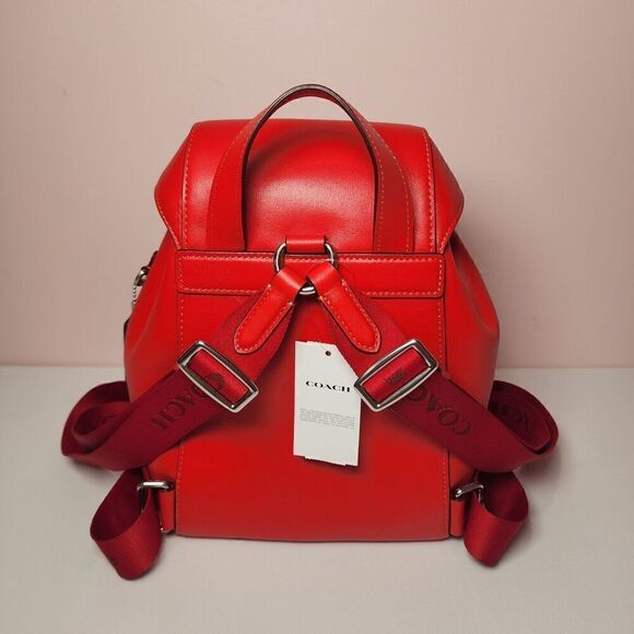 NWT Coach CR100 Pace Backpack Smooth Leather Miami Red - Picture 3 of 7